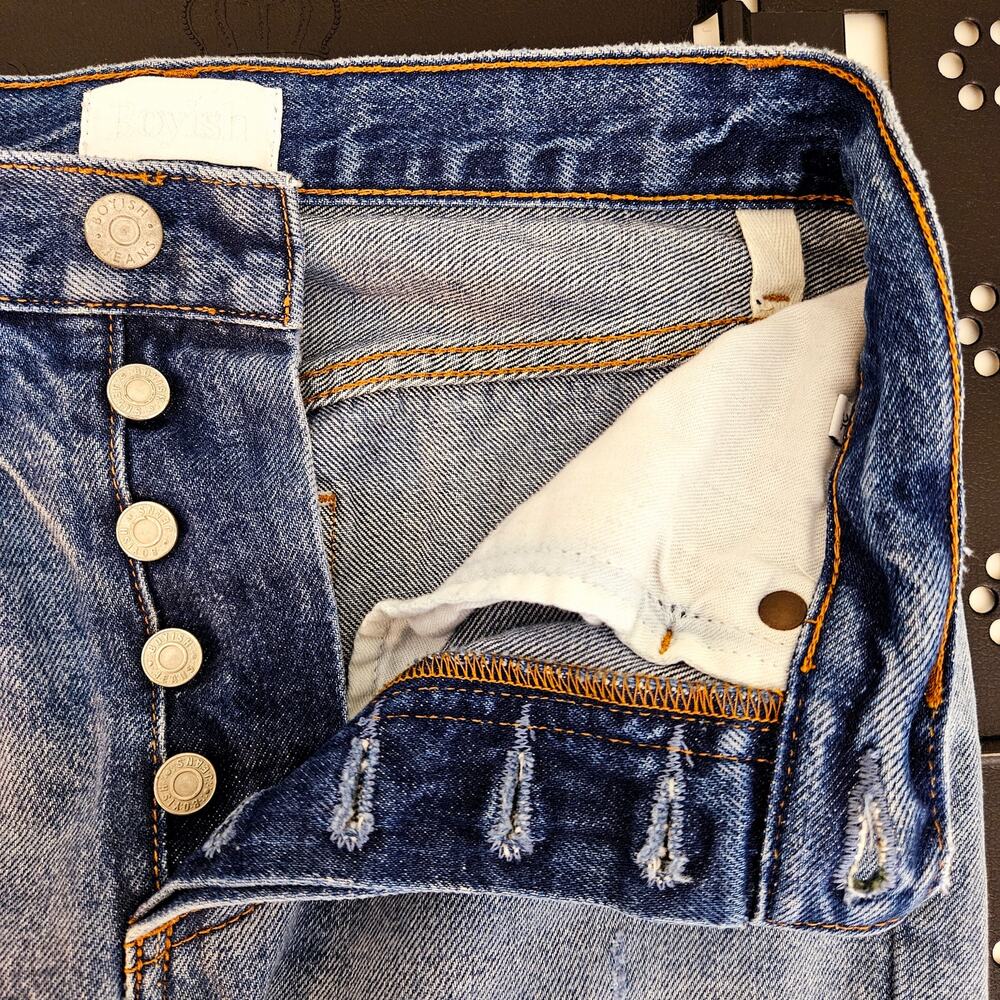 Boyish Denim Jeans Billy High Rise Waist Destroyed Distressed | Women's 25 - Picture 5 of 16
